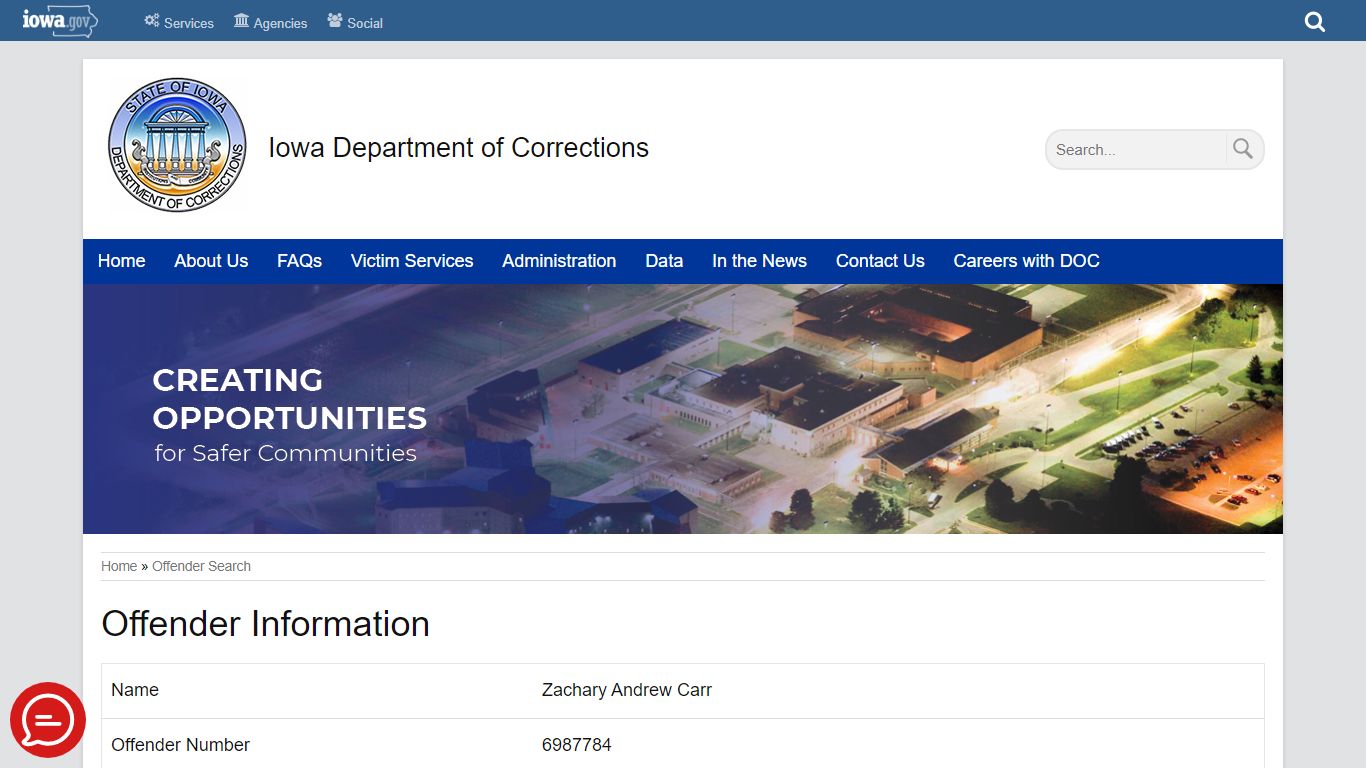 Offender Information | Iowa Department of Corrections